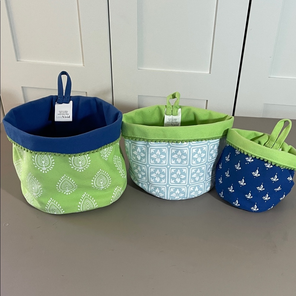 Vivid Indian Summer Canvas Storage Pots Set of Three